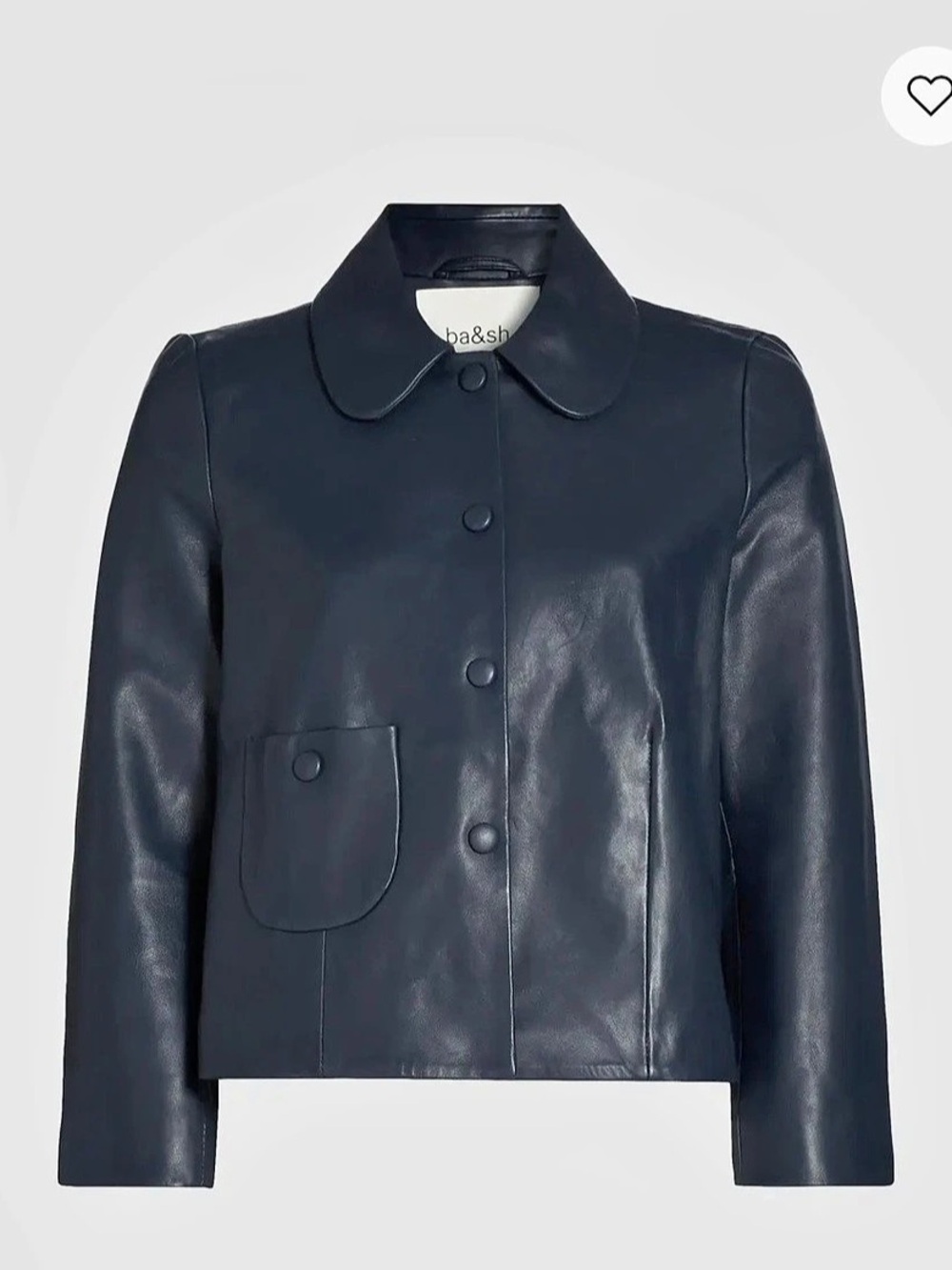 ba&sh Milos Leather Jacket in Blue